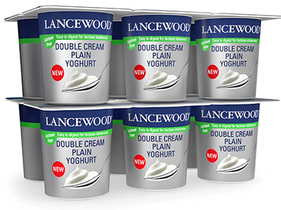 Lancewood Lactose Free Double Cream Smooth Plain Multipack Yoghurt Image