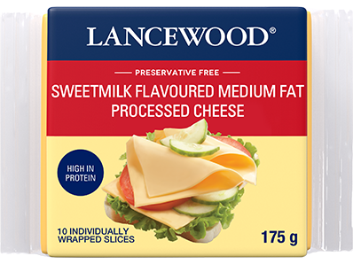 Lancewood sweetmilk flavoured medium fat processed cheese slices product image