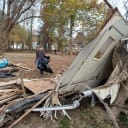Clearing debris at Karen Cragnolin Park.