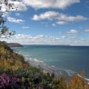 From Leelanau Conservancy's Clay Cliffs Natural Area,  Whaleback Natural Area can be seen in the distance. 