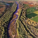 The Rio Grande riparian and adjacent farmland.