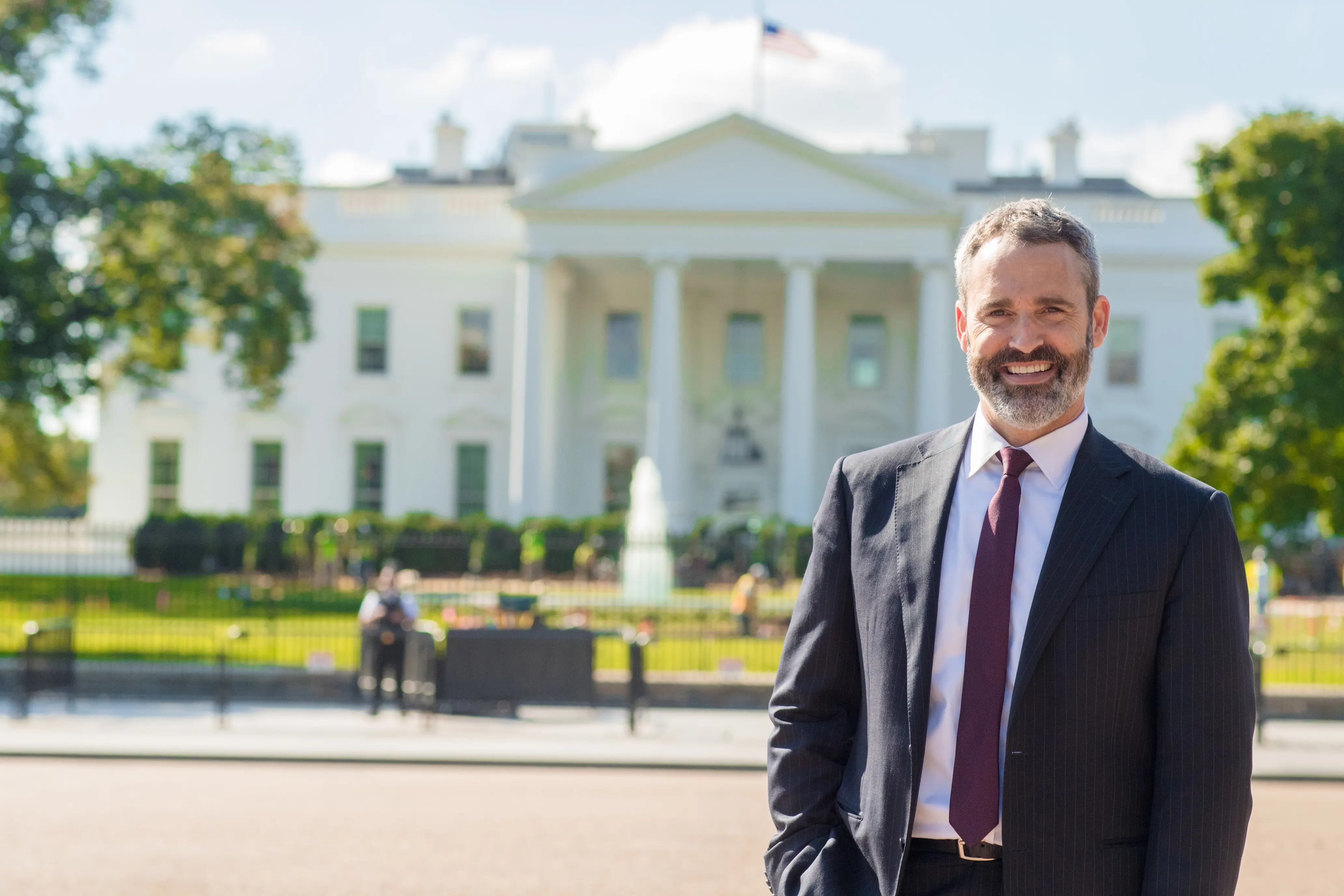 Land Trust Alliance President and CEO Andrew Bowman stands outside the White House