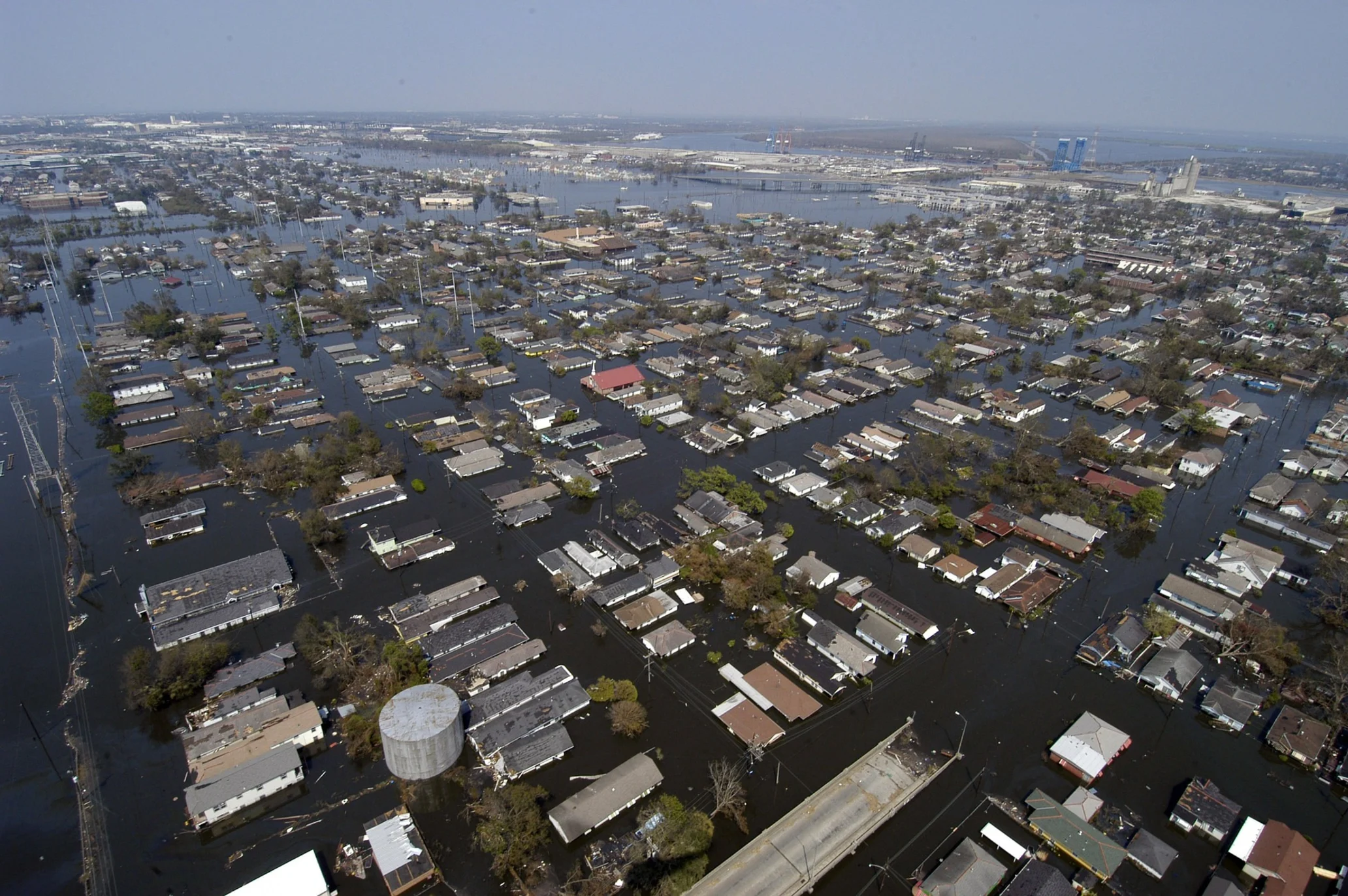 Photo of houses in New Orleans flooded