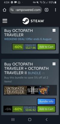 Octopath Traveler Steam sale