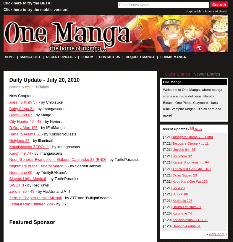 OneMange home