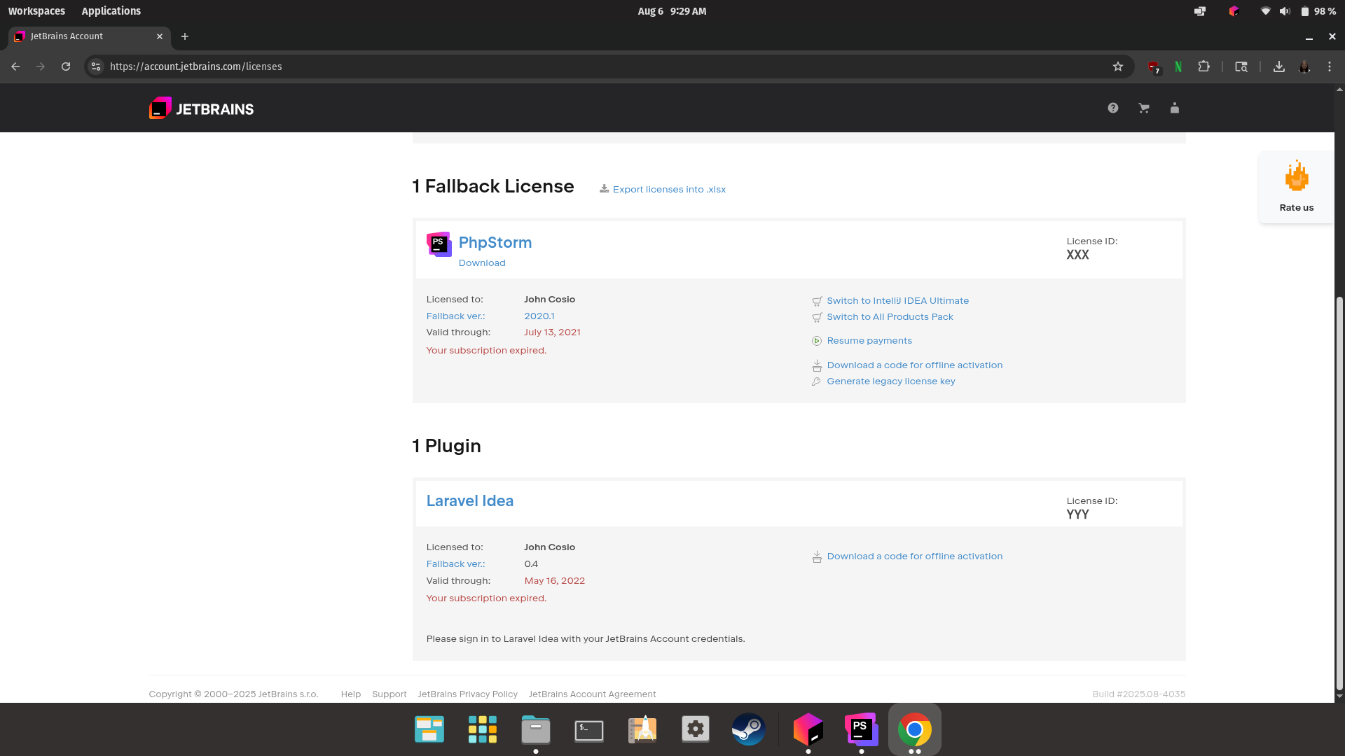 Jetbrains account