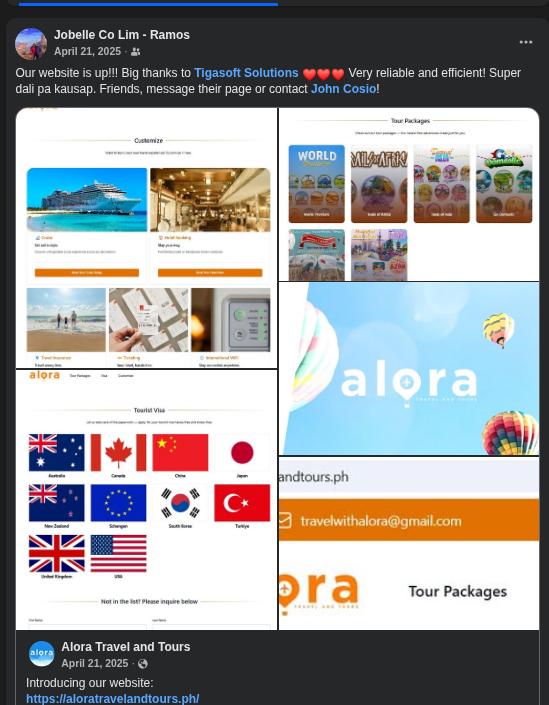 Alora Travel and Tours Testimonial