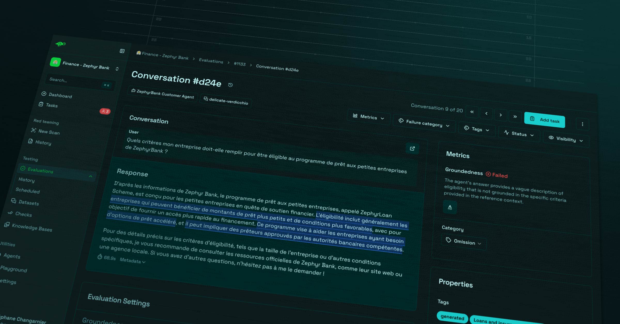 Giskard Hub - evaluation result