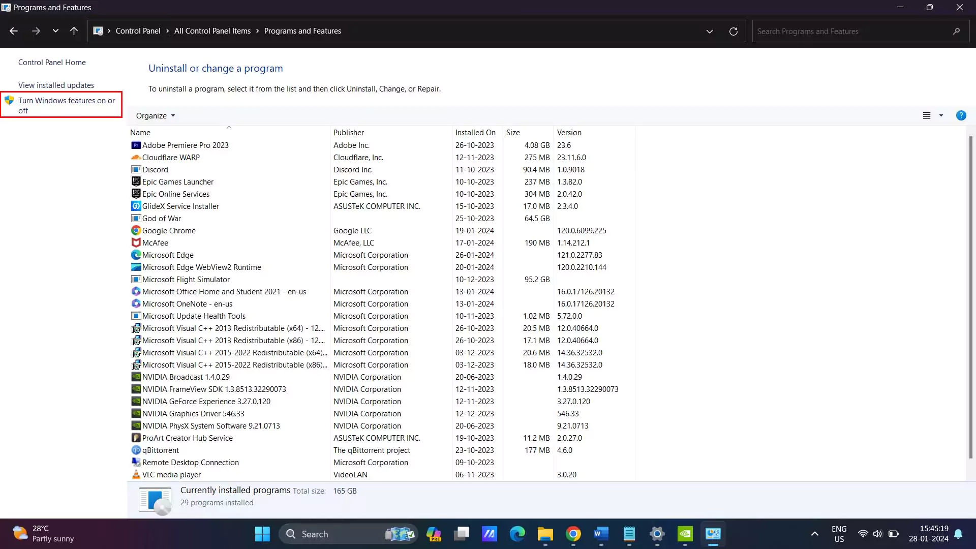 windows control panel settings