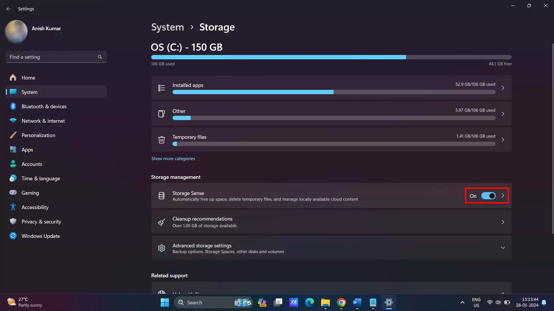 windows storage sense