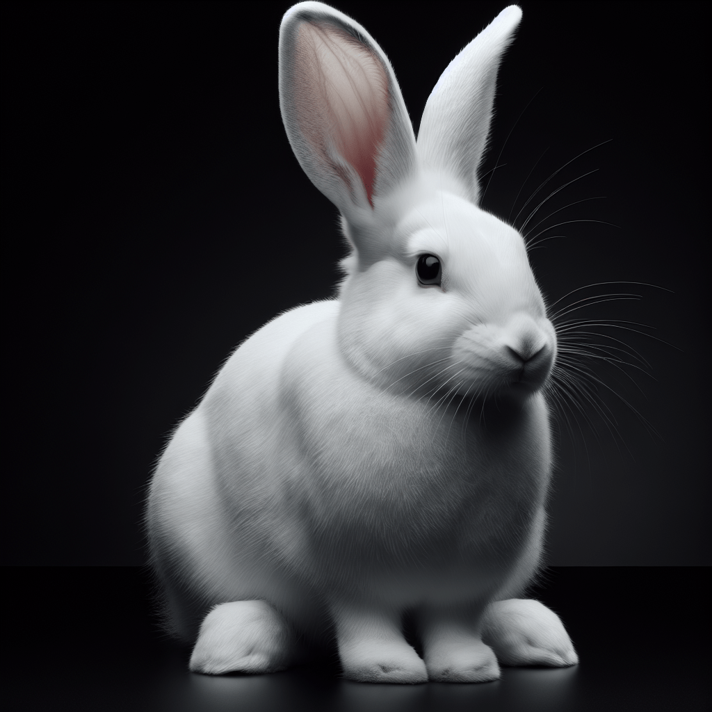 give me the reverse of a black rabbit on a pure white background​