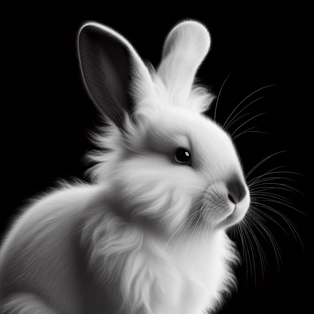 a white rabbit on a black background a white rabbit on a black background