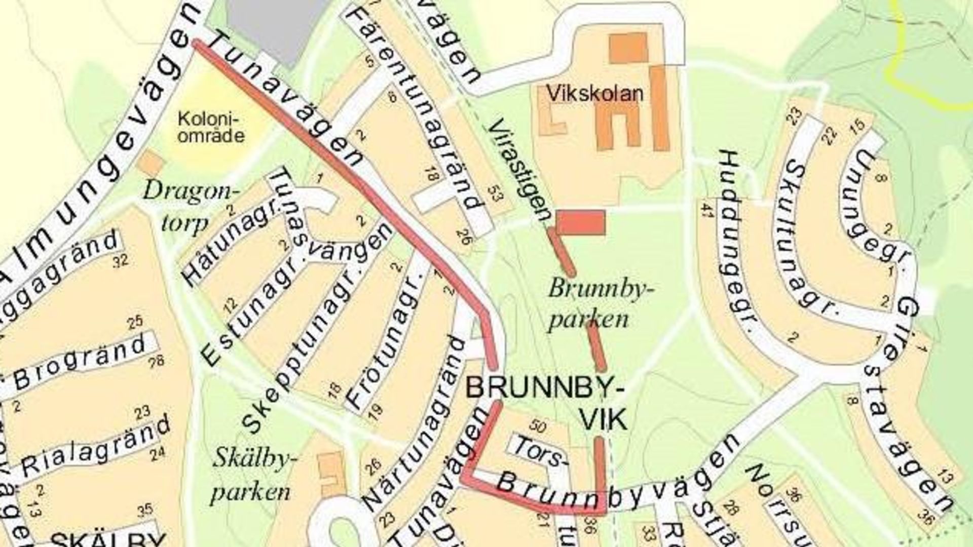 Provisorisk bilväg till Vikskolan och förskolan Hagvidson Vik öppnar den 5 oktober