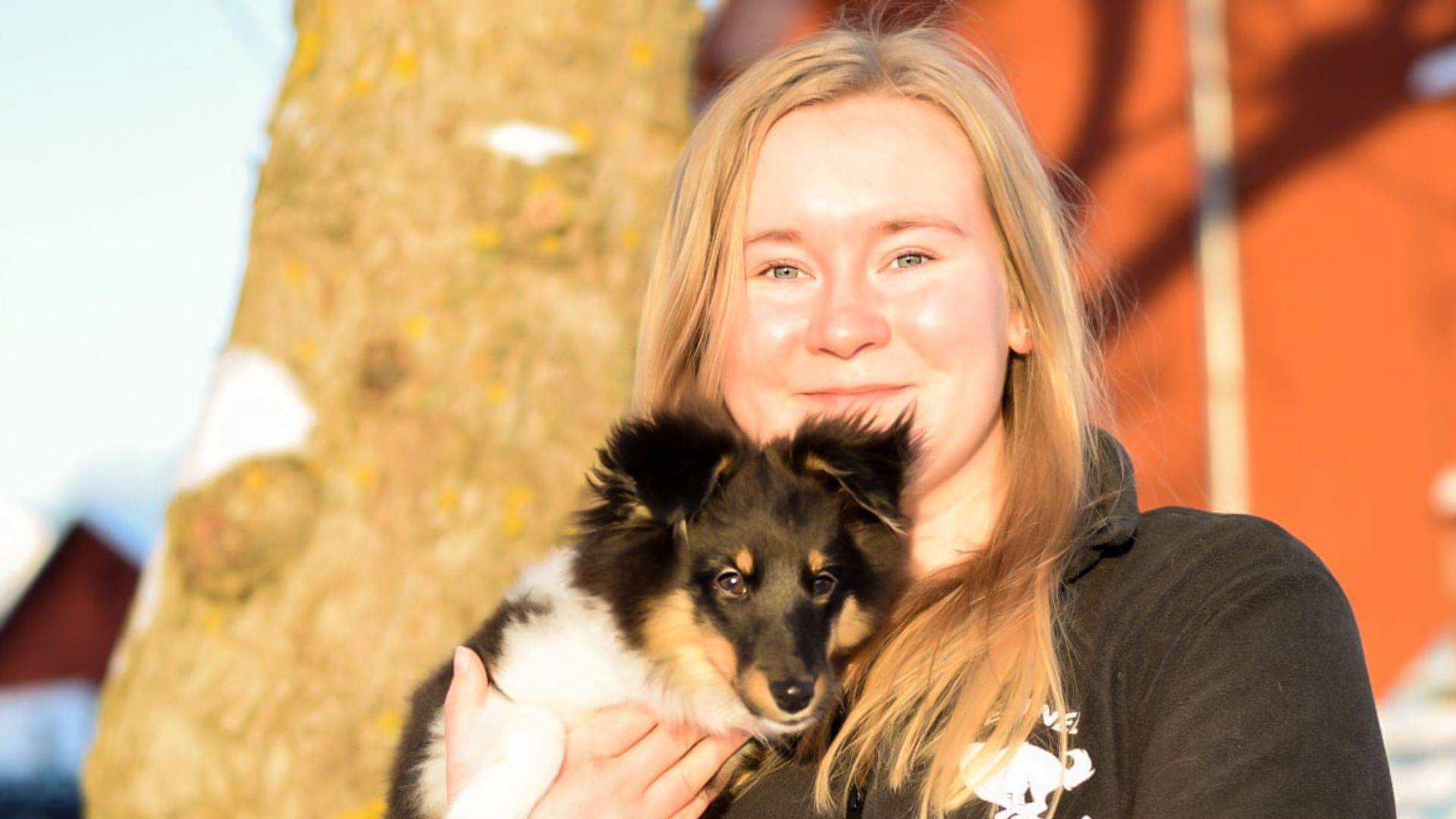 Alumnen Elin och hennes Sheltie Fly