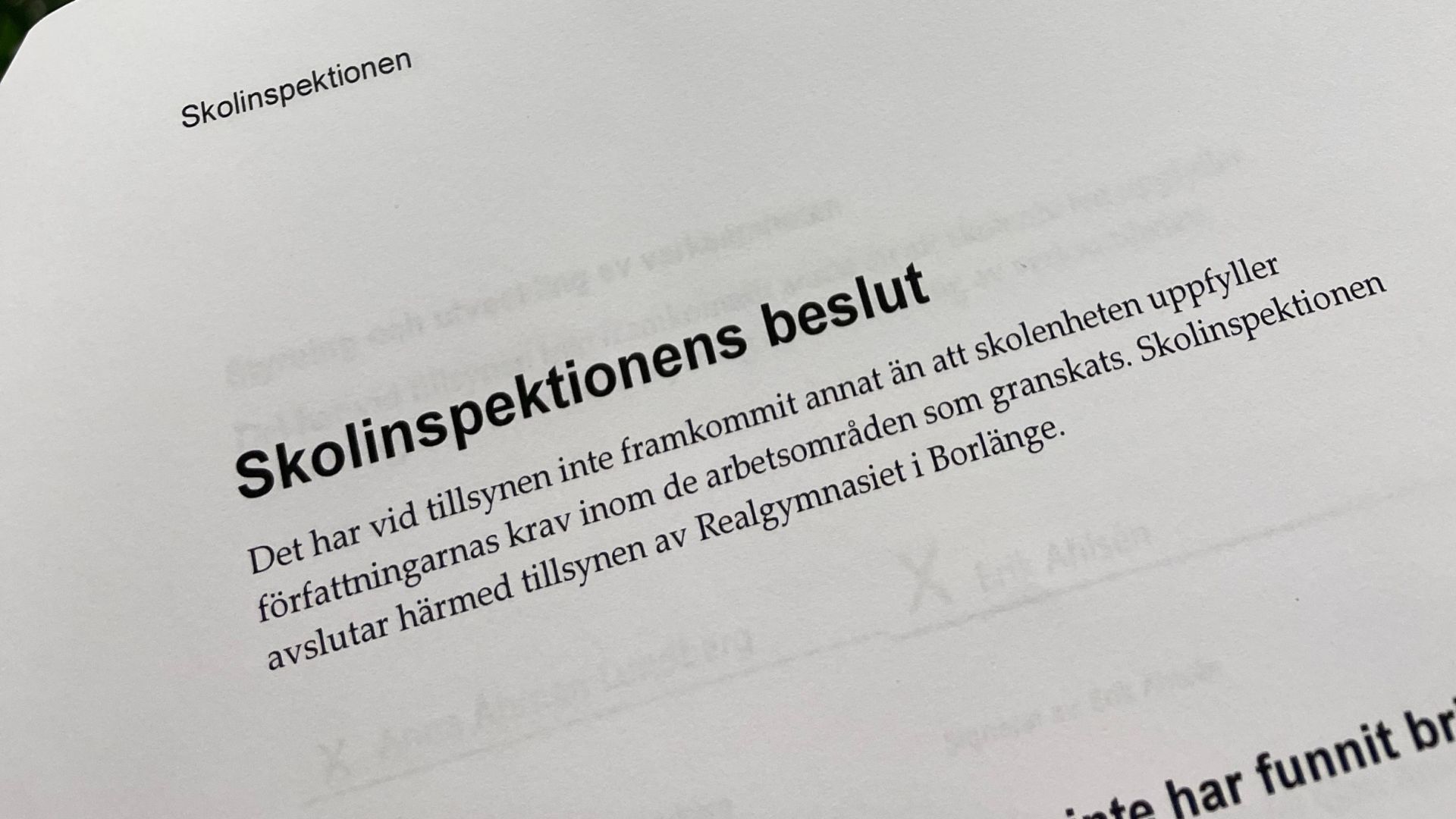 Skolinspektionens förstagångstillsyn