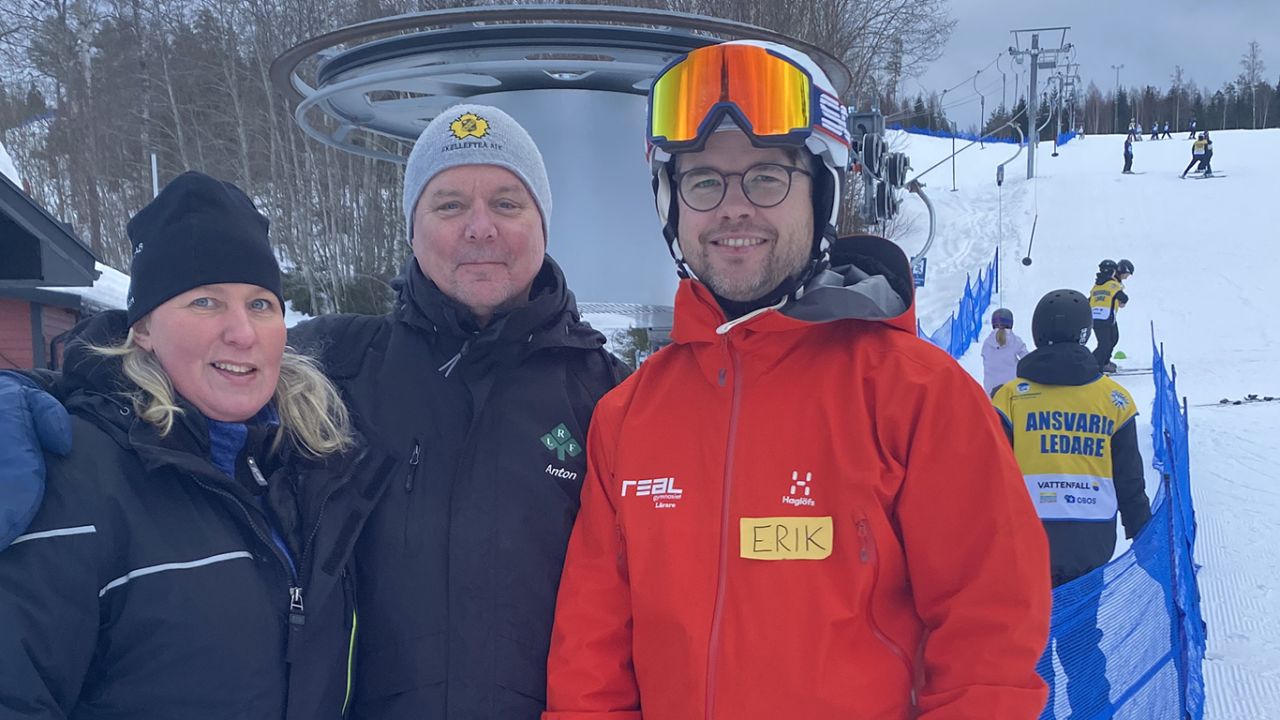 Anne Edlund och Janne Öhrlund, Stige skola, var mycket nöjda med skidskolan som lärare Erik Staaf och hans elever arrangerade.