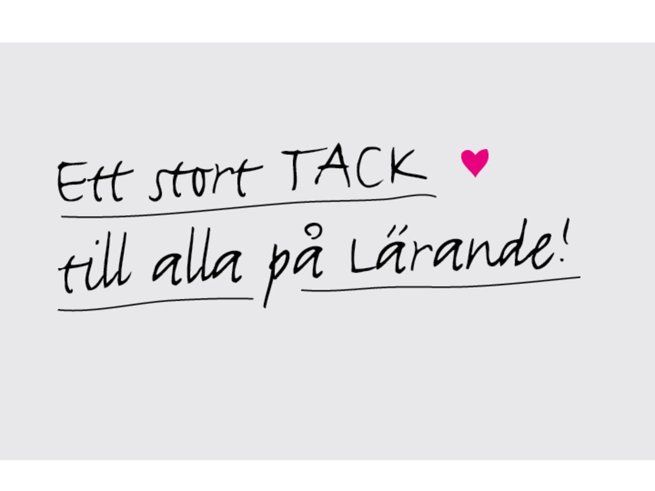 Ett stort tack