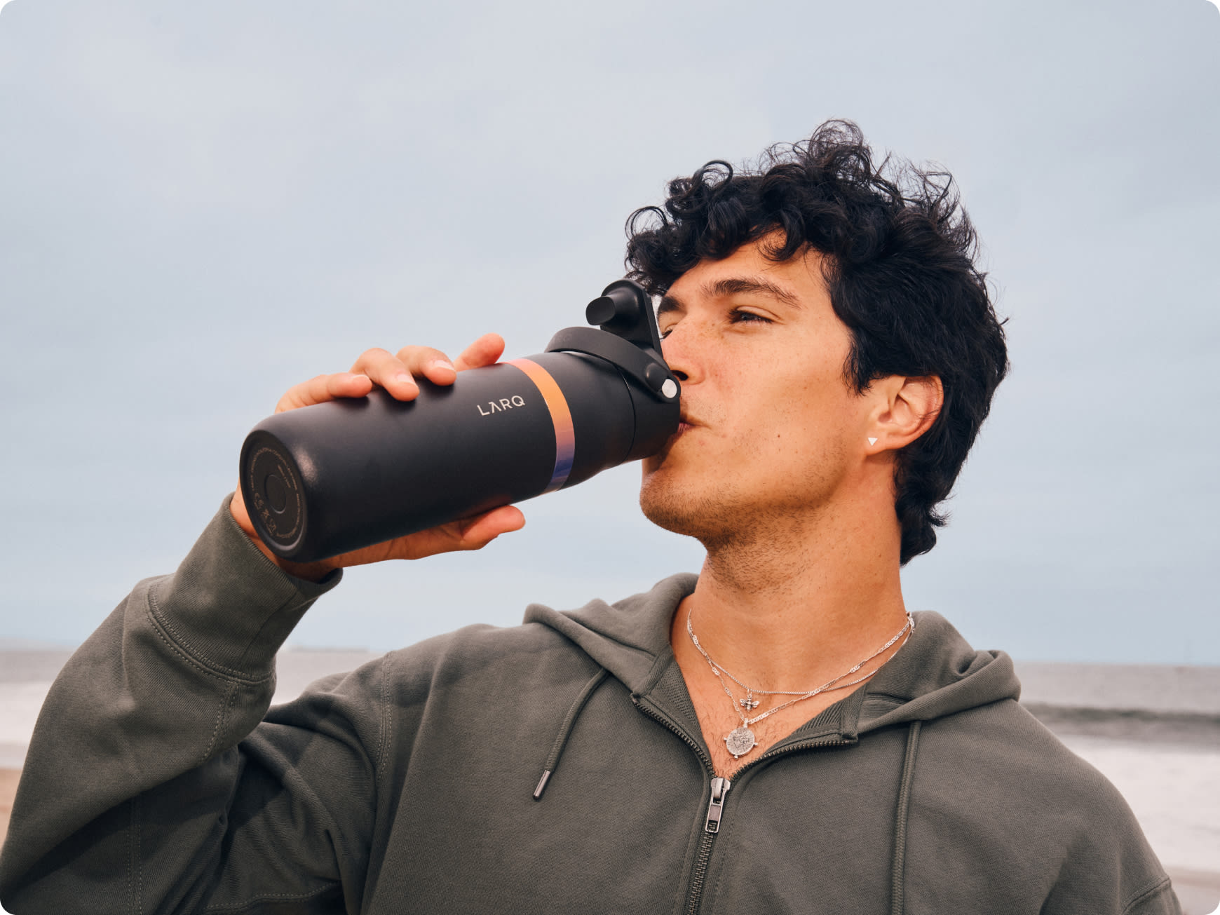 LARQ Bottle Swig Top Amber Vittoria - Obsidian Black