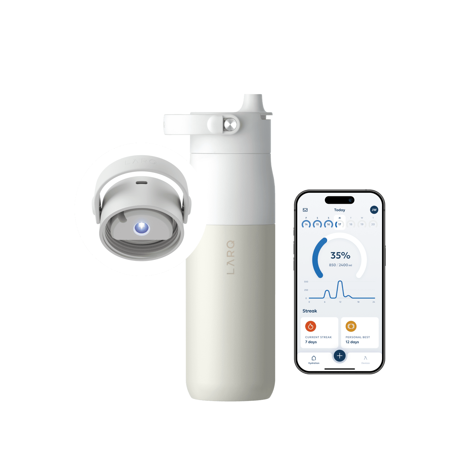 LARQ Bottle PureVis™ 2 - Granite White