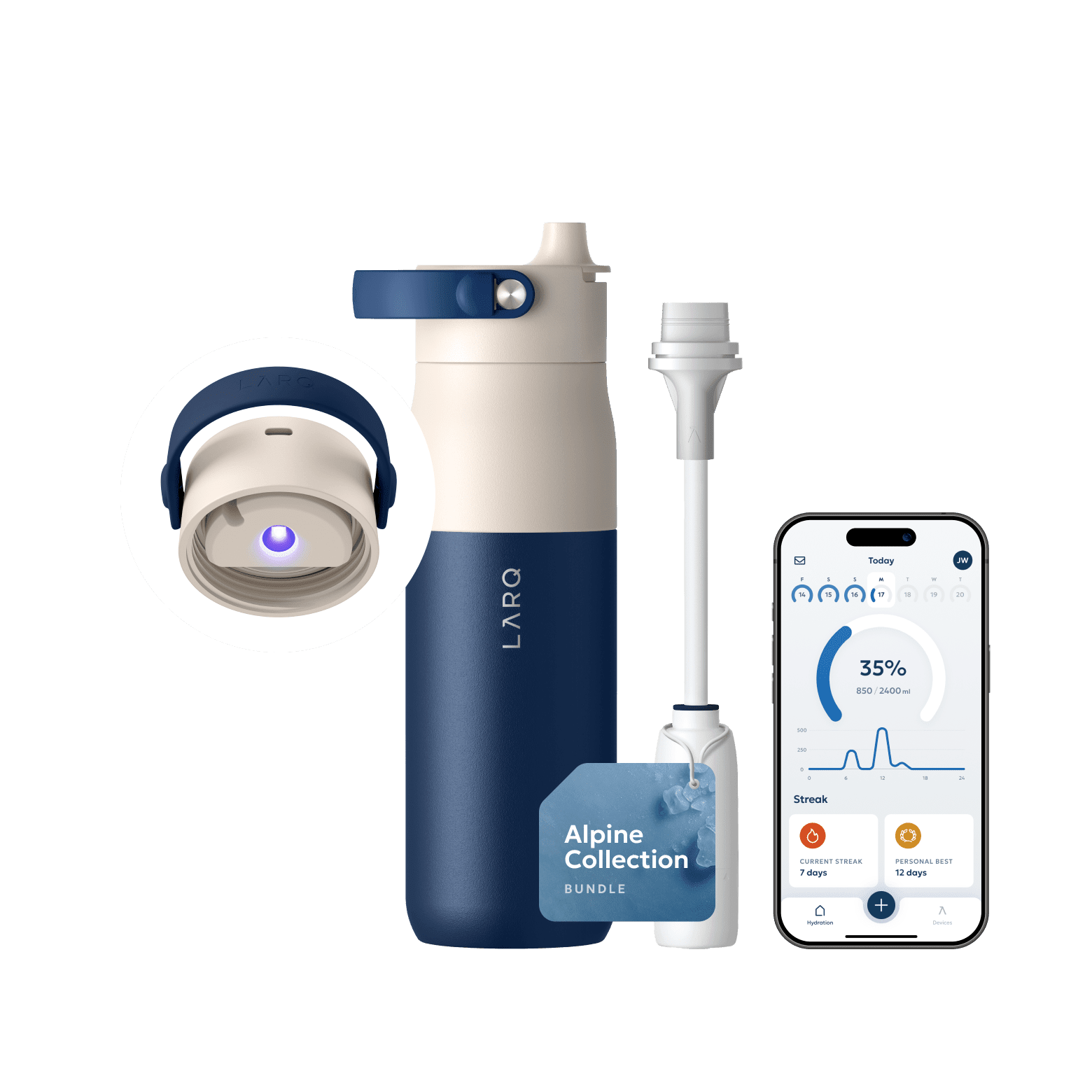 LARQ Bottle PureVis™ 2 - Arctic Blue