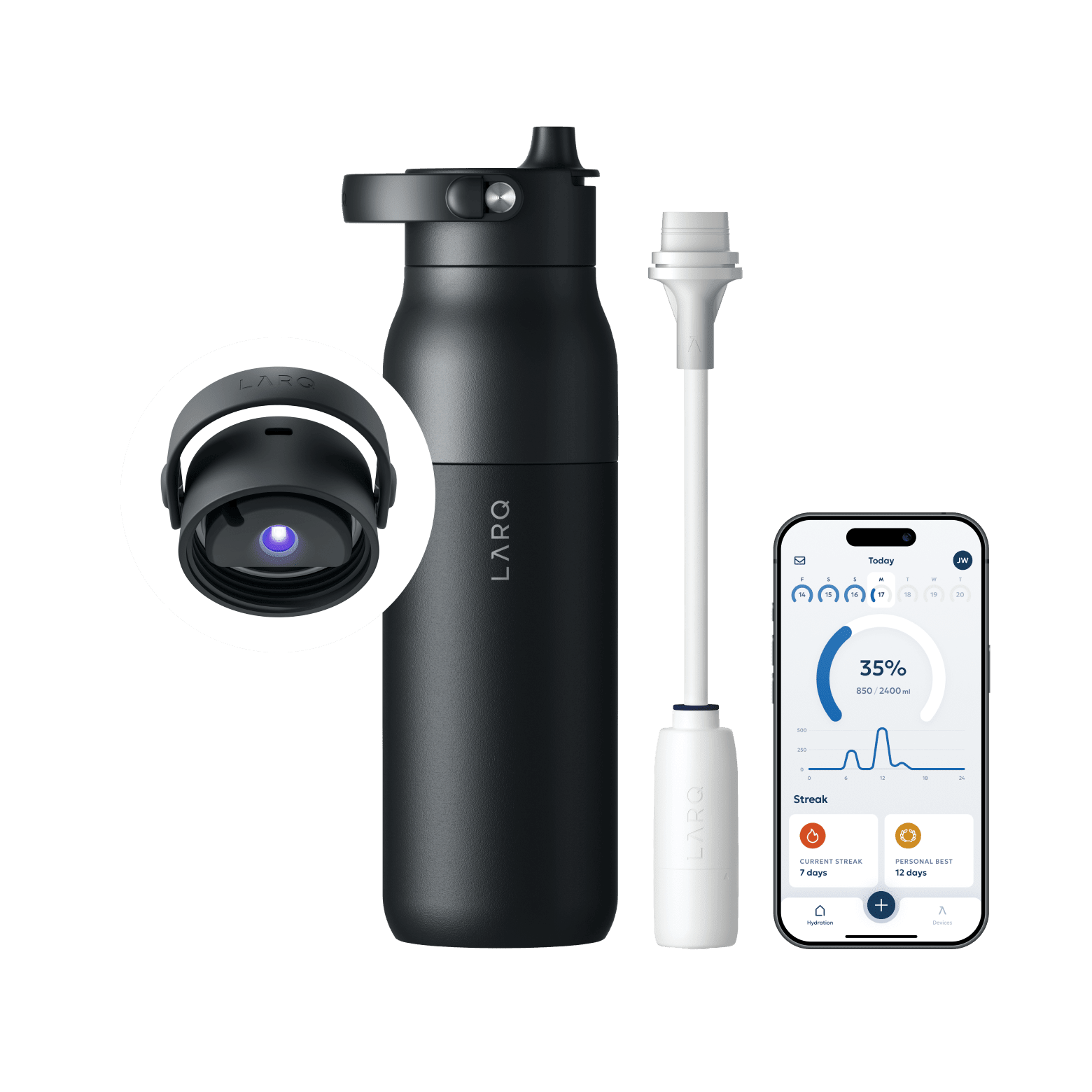 LARQ Bottle PureVis™ 2 - Obsidian Black - view 1