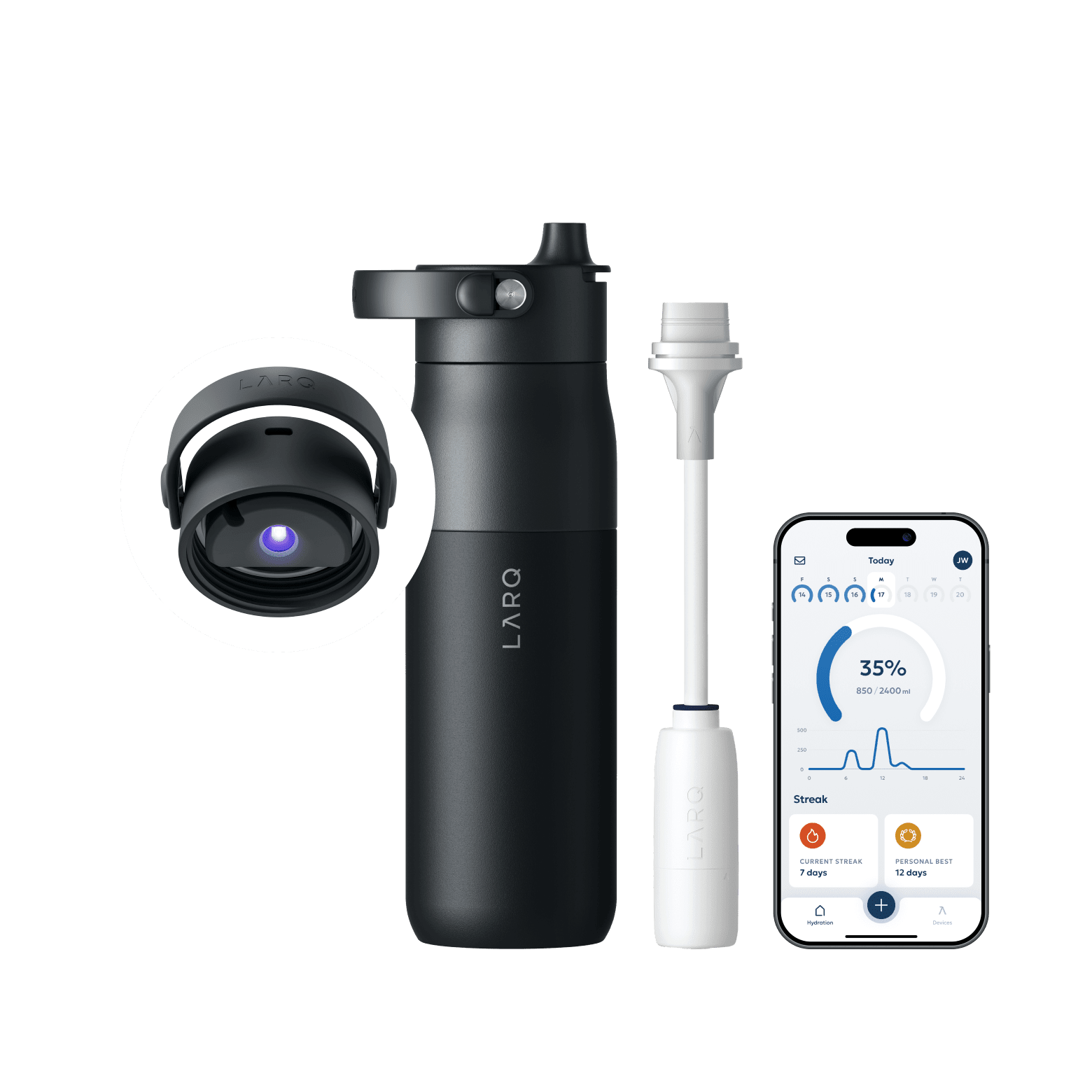 LARQ Bottle PureVis™ 2 - Obsidian Black - view 1