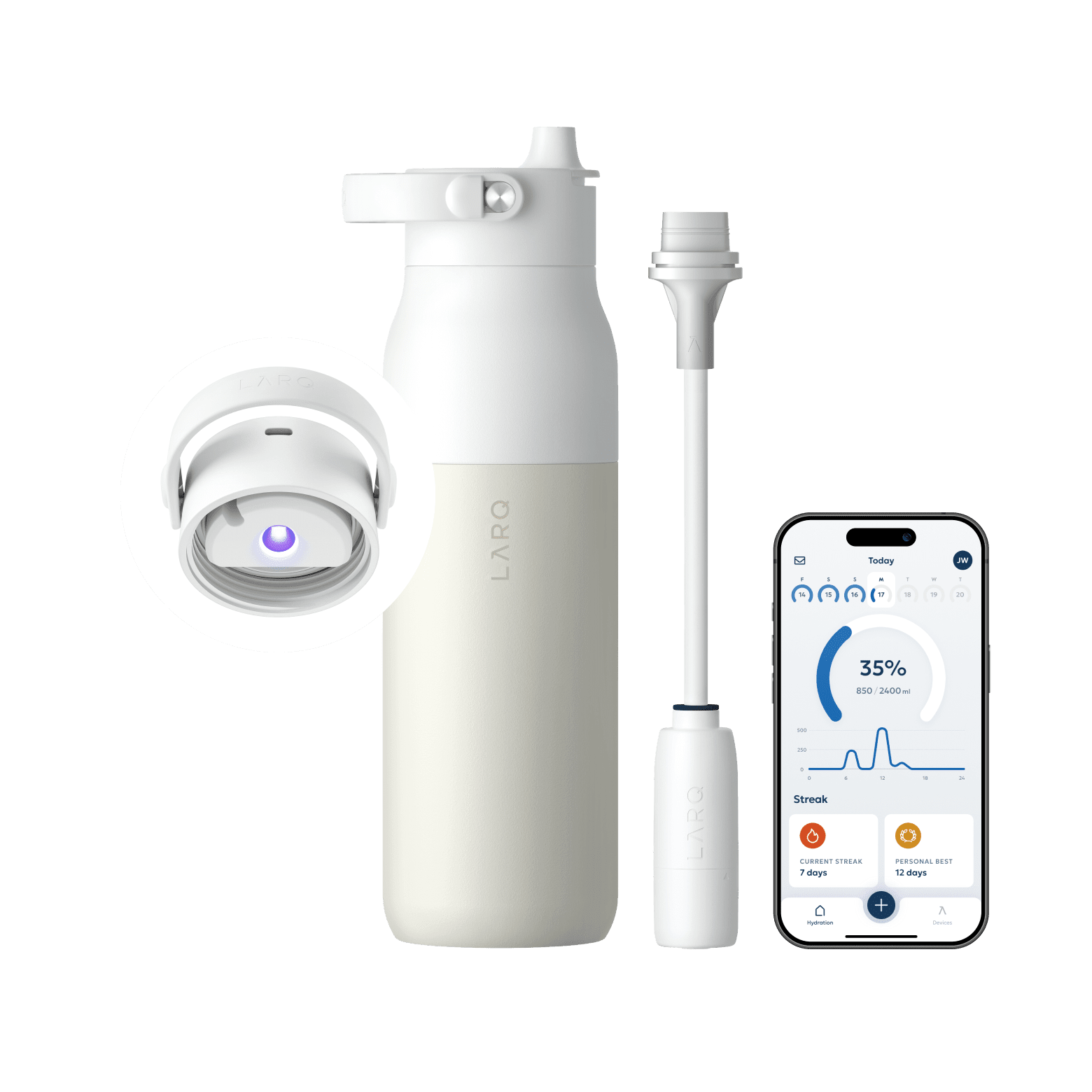 LARQ Bottle PureVis™ 2 - Granite White - view 1