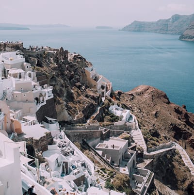 View of a city by the coastline