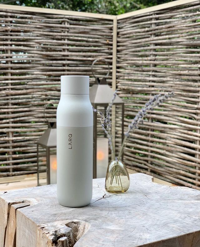 LARQ Bottle - Granite White on table