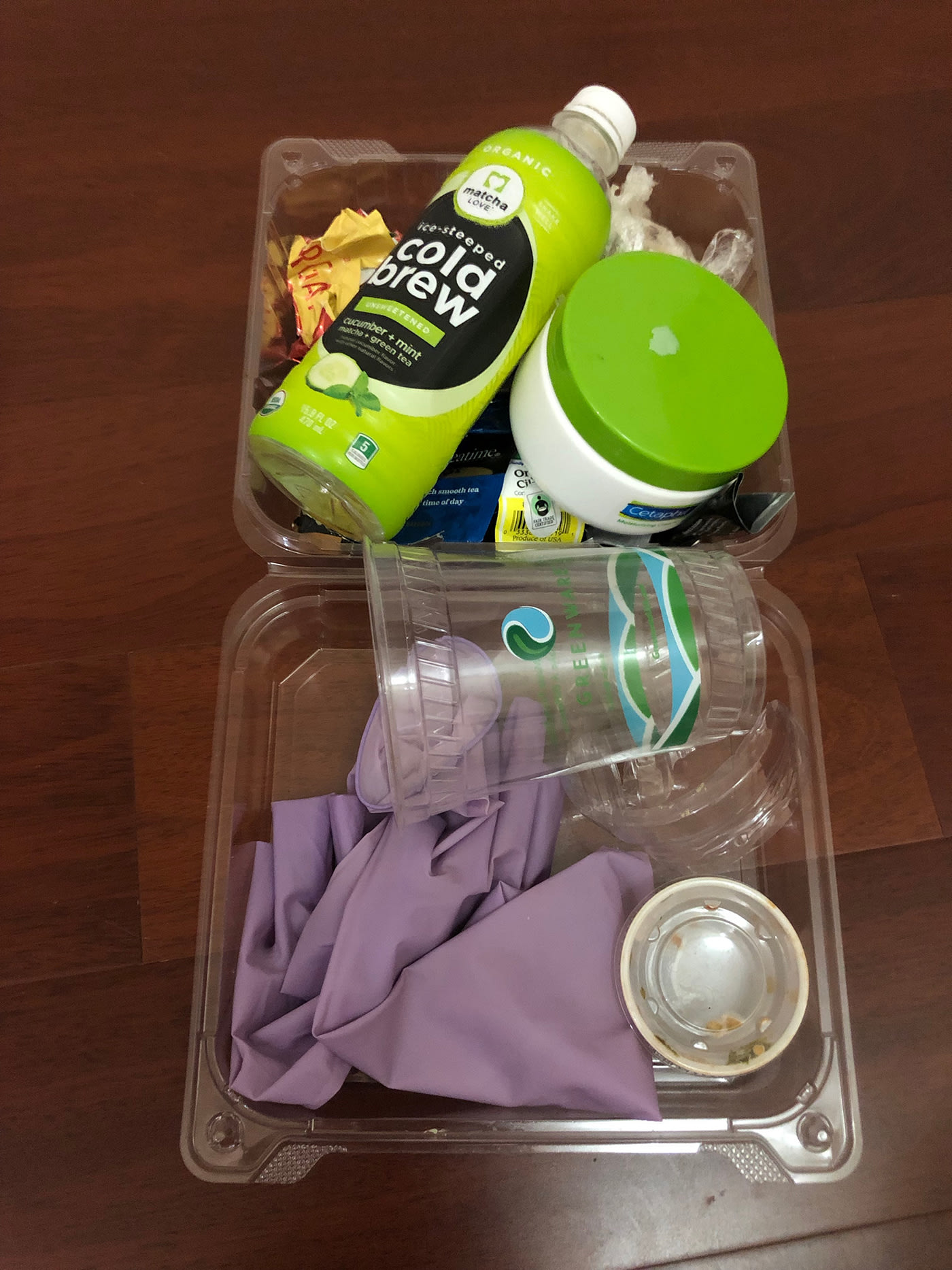 Plastic waste - plastic bottle, plastic cup