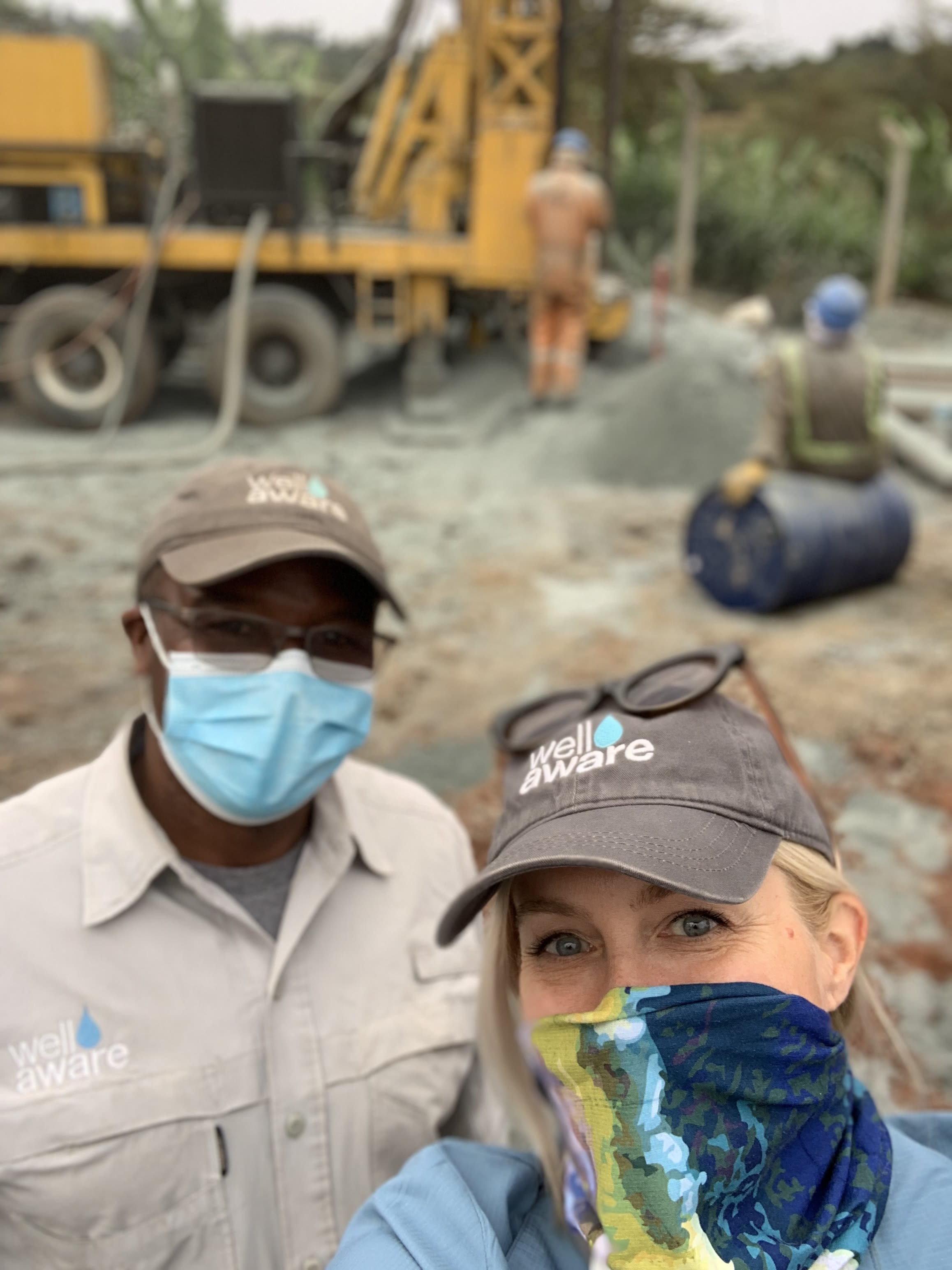 Well Aware founder, Sarah and Well Aware Project Manager, Mike, at the Kooi, Kenya Drill Site