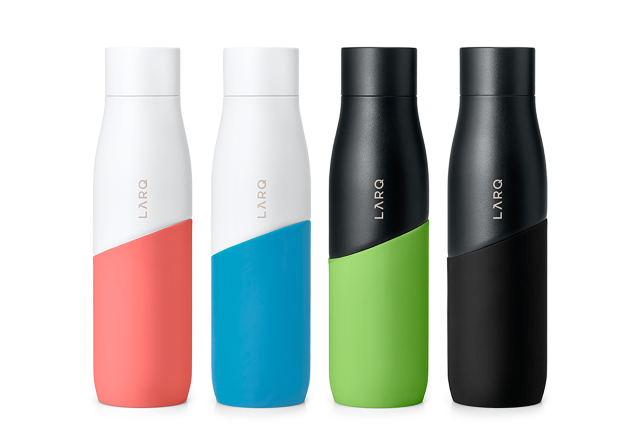 LARQ Bottle Movement 24oz / 710mL single wall stainless steel self cleaning water bottle powder coated silicone sleeve