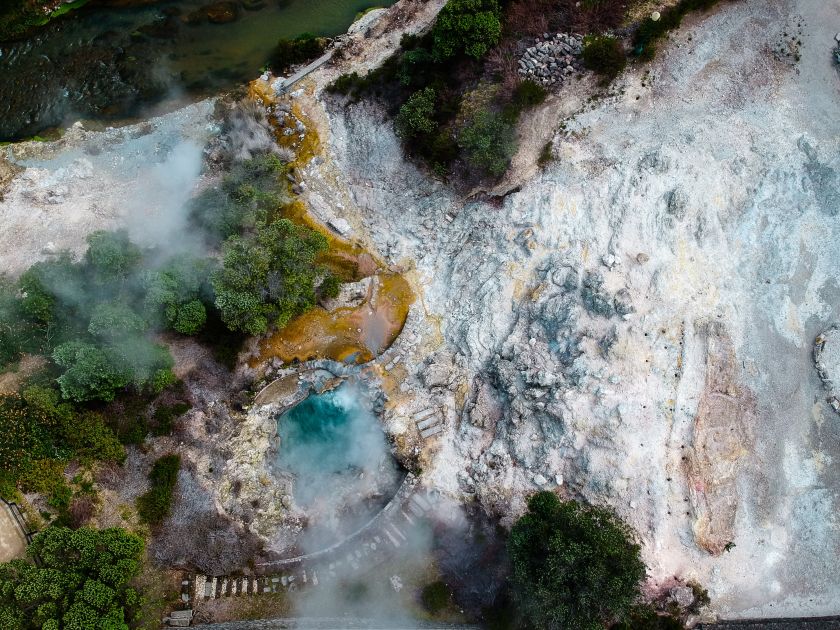 Hot springs in Furnas, Portugal. 