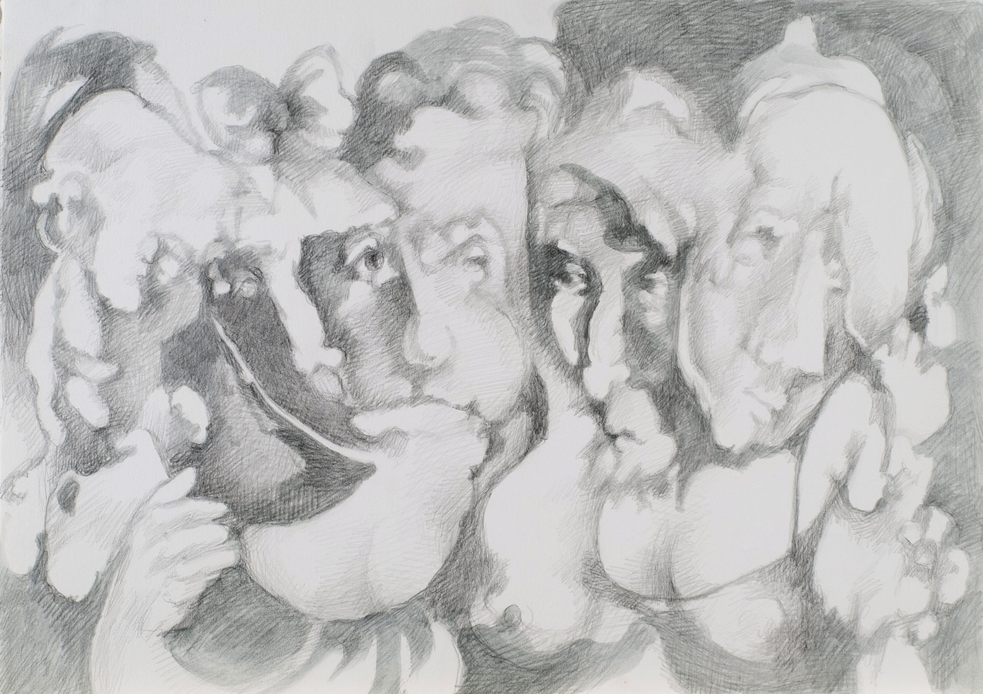 Drawings → Multiple Faces Row of Women → David Henning Larson