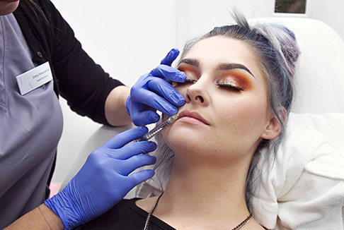 Woman receiving Juvéderm procedure