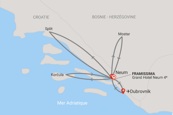 Combiné Circuit Les Merveilles de Dalmatie et Framissima Grand Hôtel Neum 2