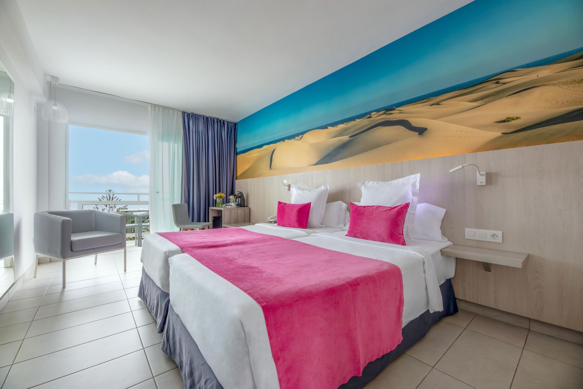 Habitación 2 camas, deluxe, vistas al mar