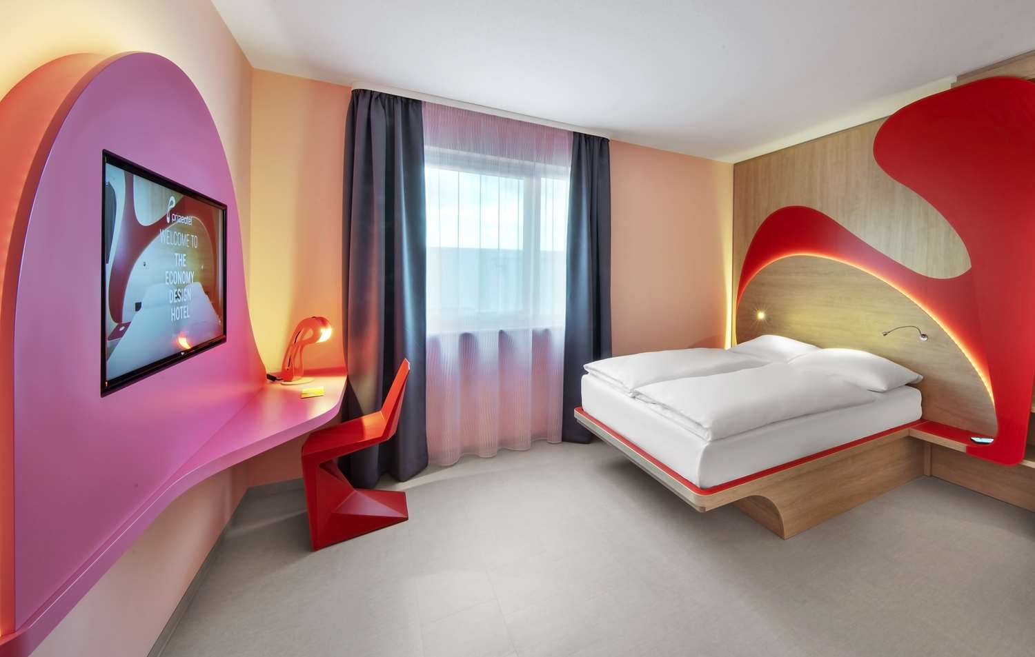 Chambre double, design, d’angle, confort