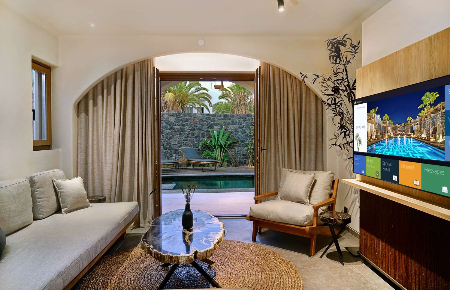 Villa, terraza, piscina de inmersión