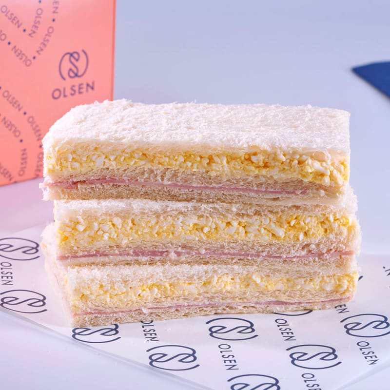 Sabor Jamón y huevo — sándwich de miga Olsen