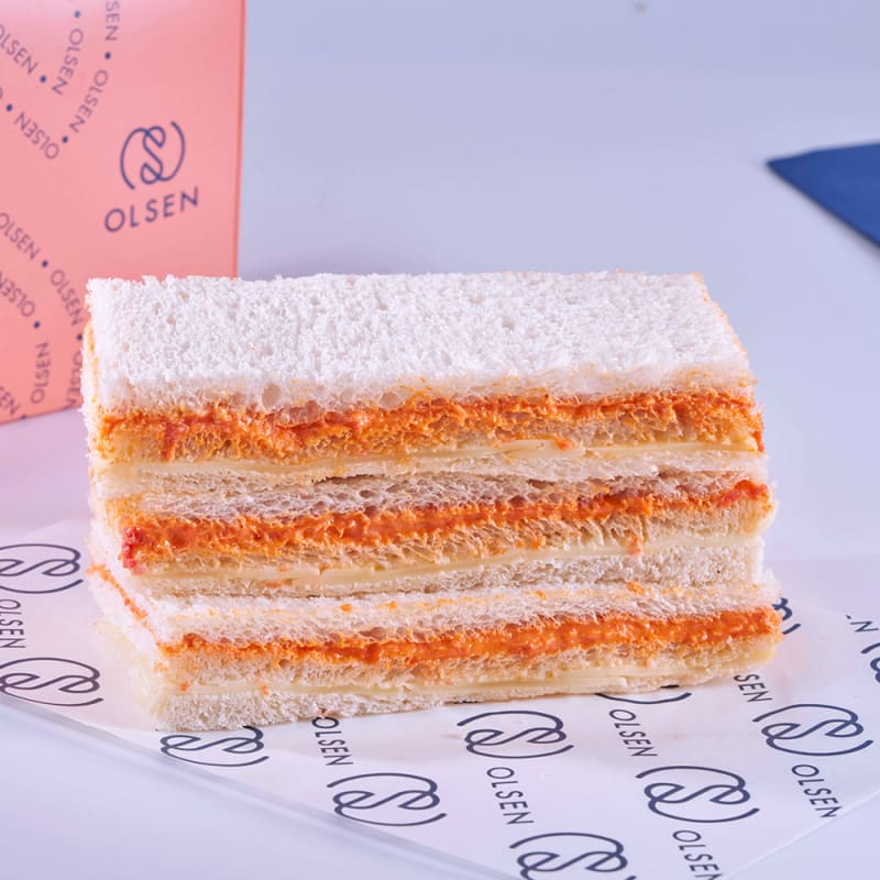 Sabor Sobrasada, queso y miel — sándwich de miga Olsen
