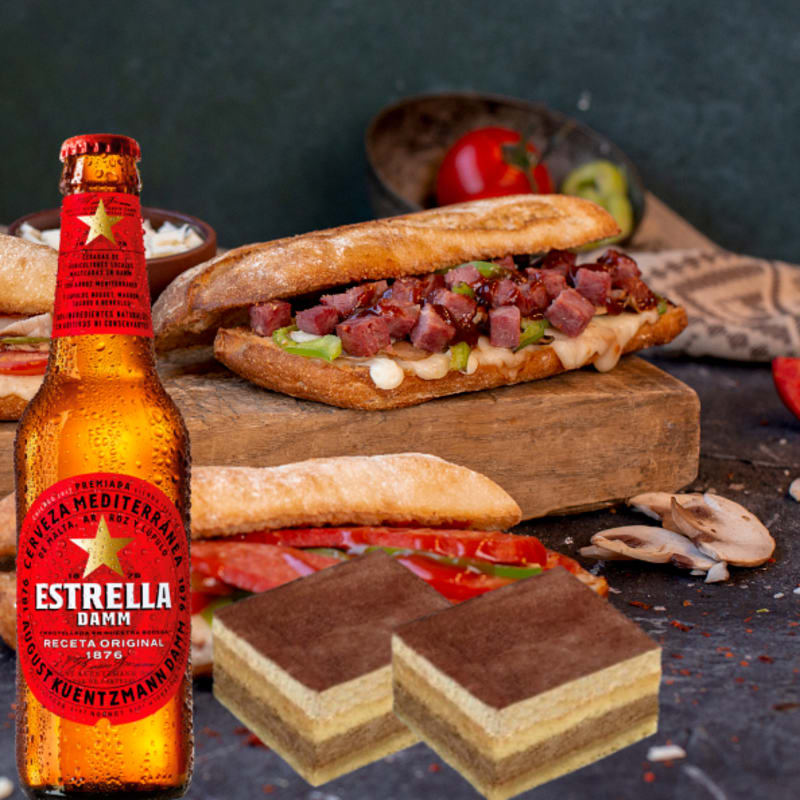 Menú San Fermín Bocadillo 41 cms  XXL + Bebida + Postre Artesano + Patatas Fritas (100gr)