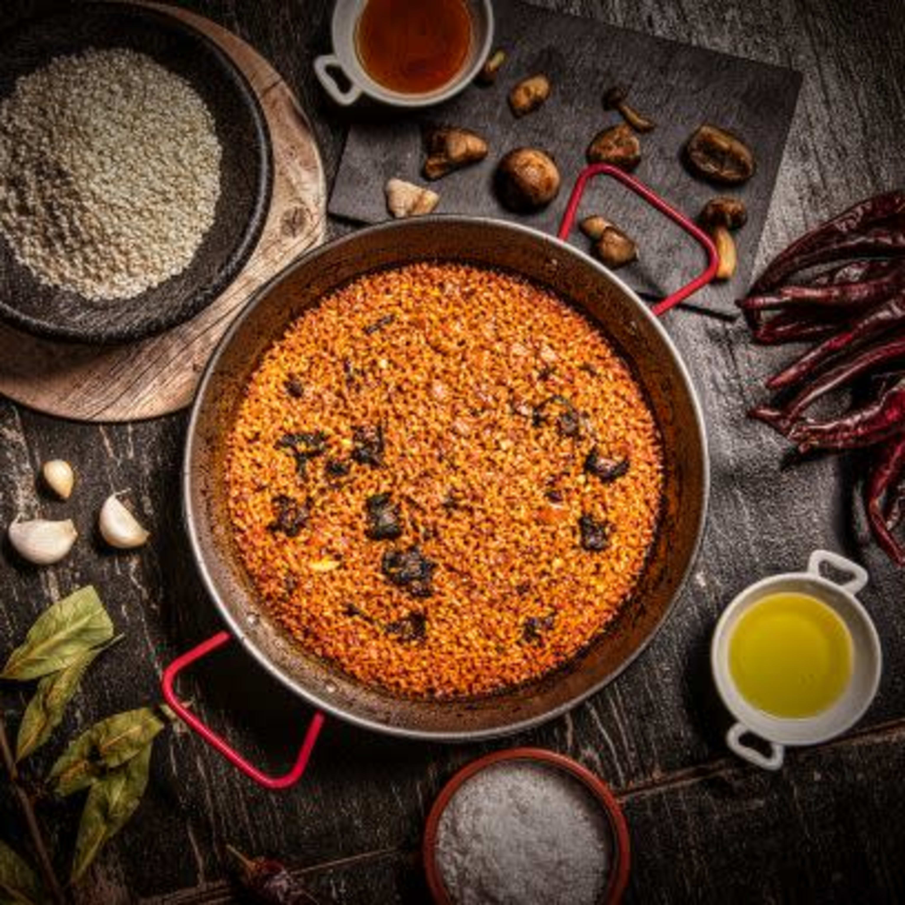 Arroz de rabo de toro y setas