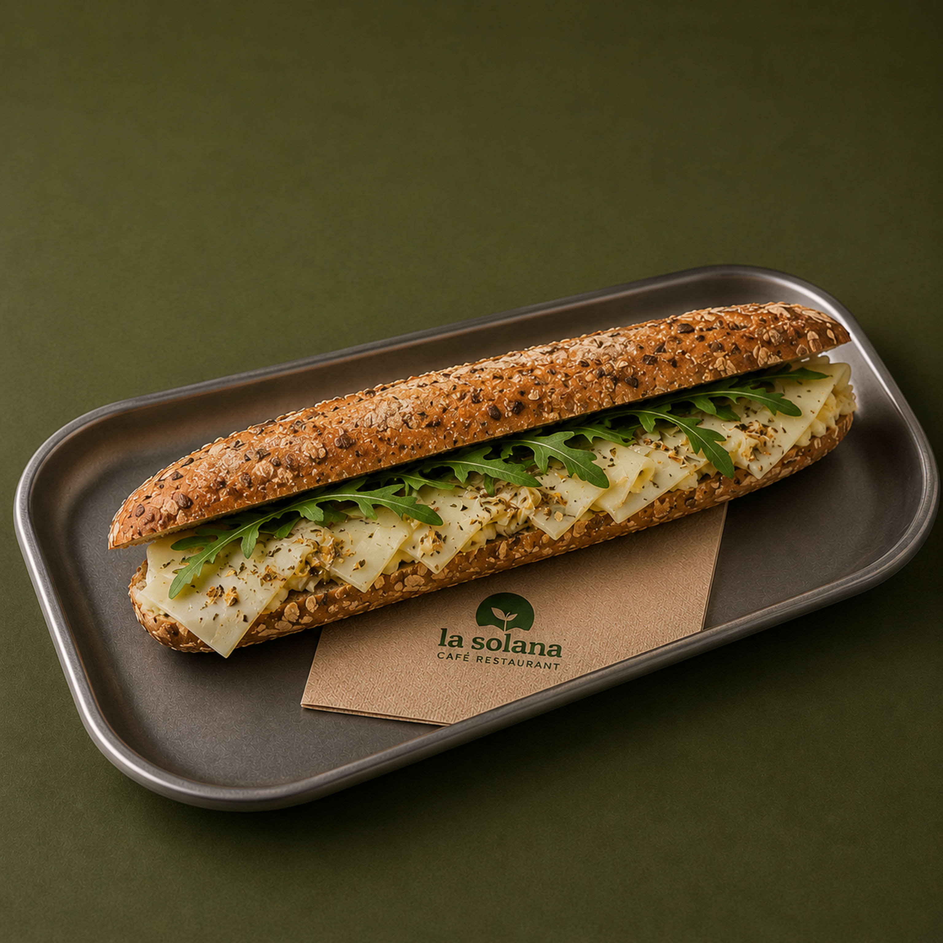 BOCATA FLAUTÍN DE QUESO CON HIERVAS