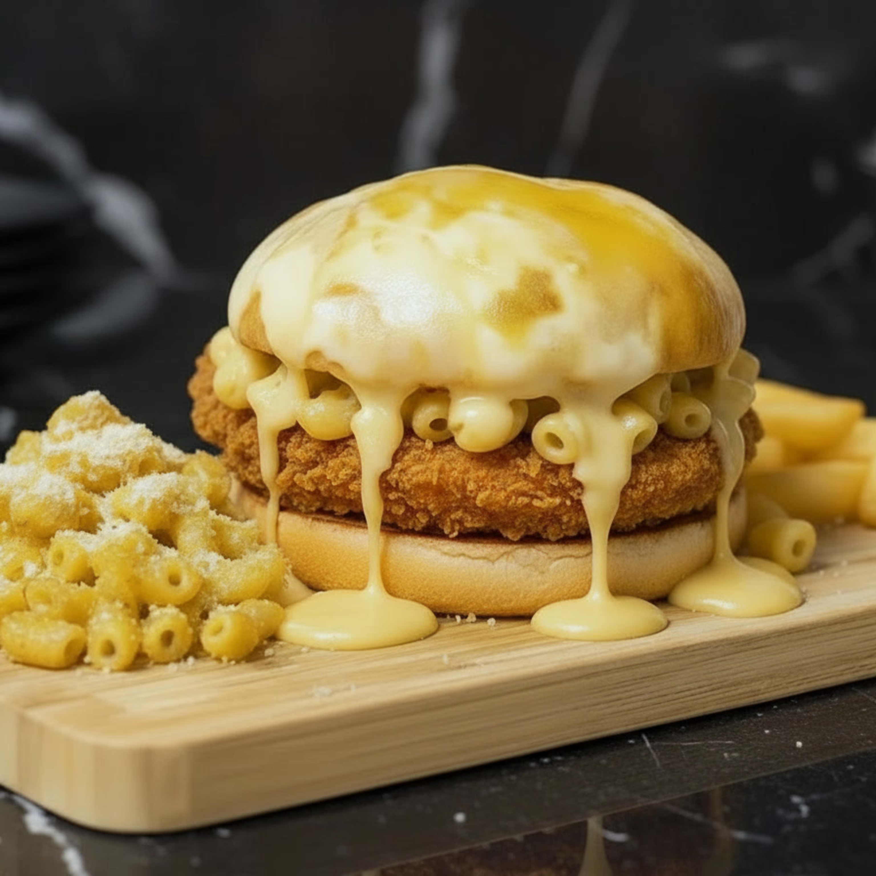 Cheese Mac Burger de Pollo