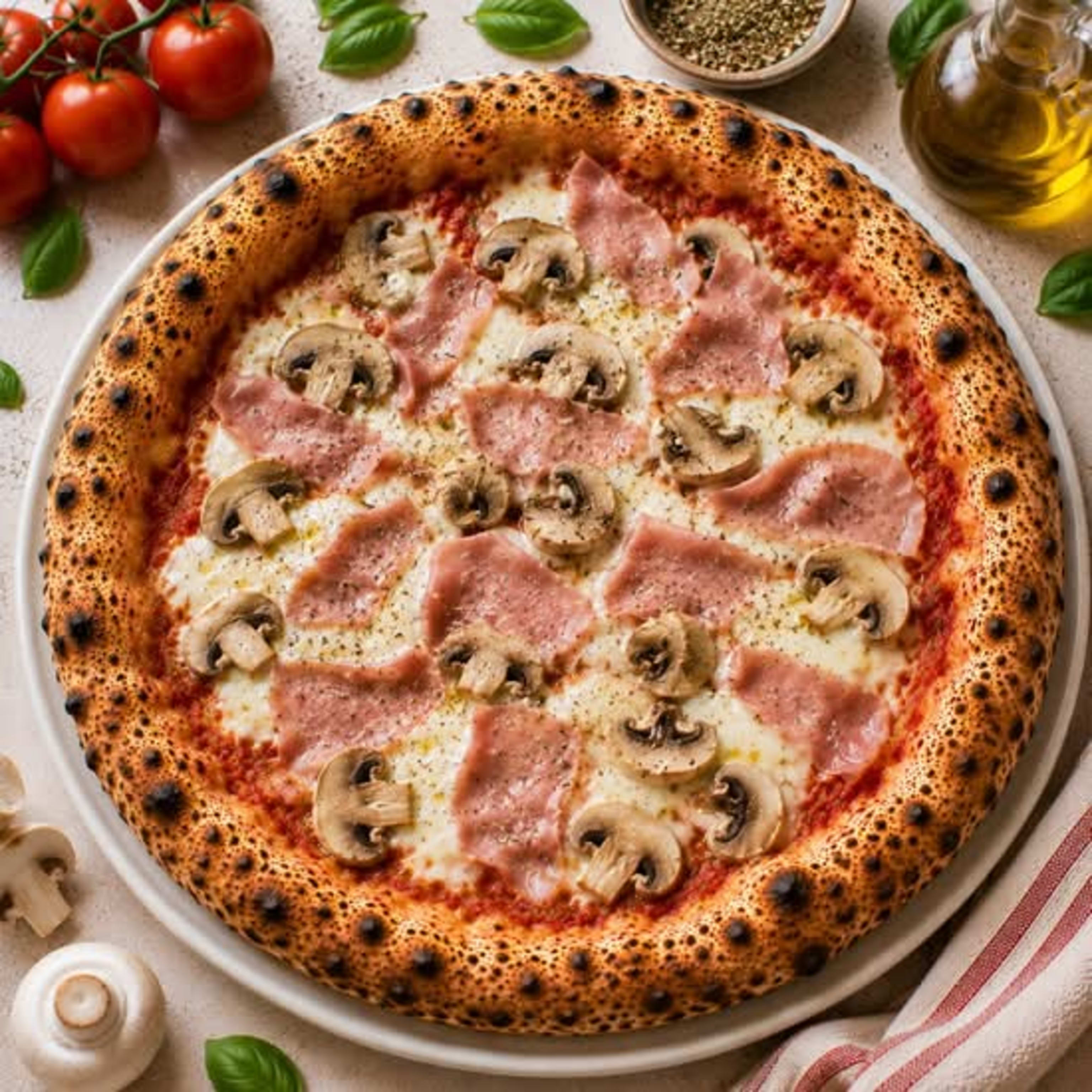 Prosciutto e Funghi + BEBIDA