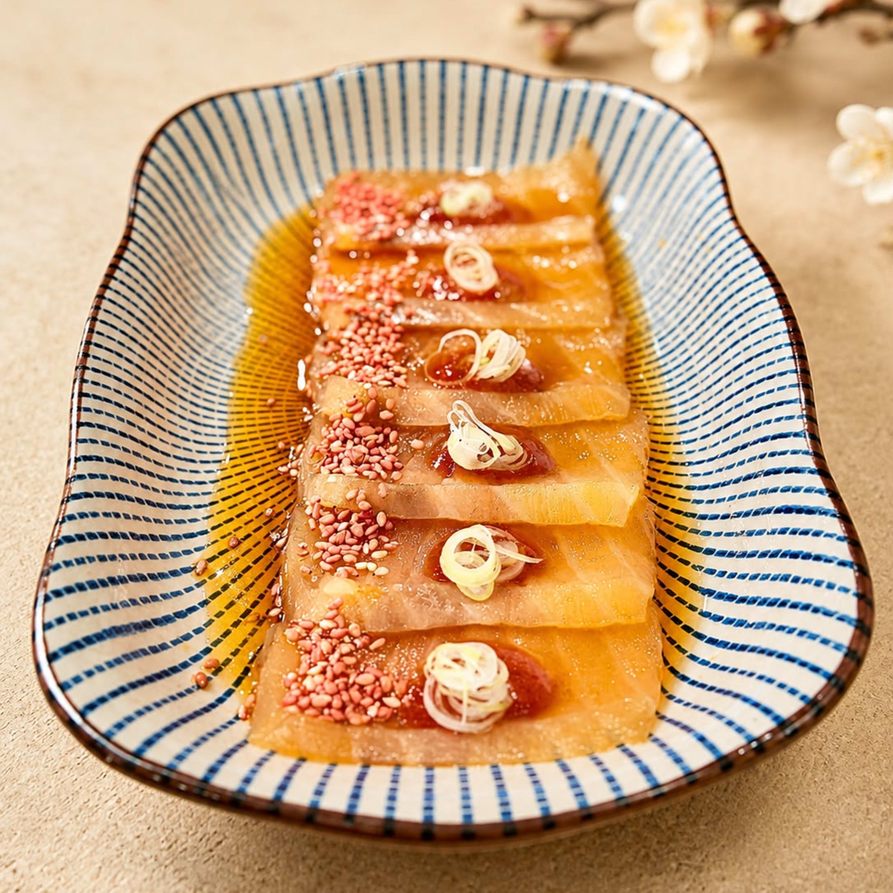 Tiradito Salmon Curado Artesanalmente (6 tiras)