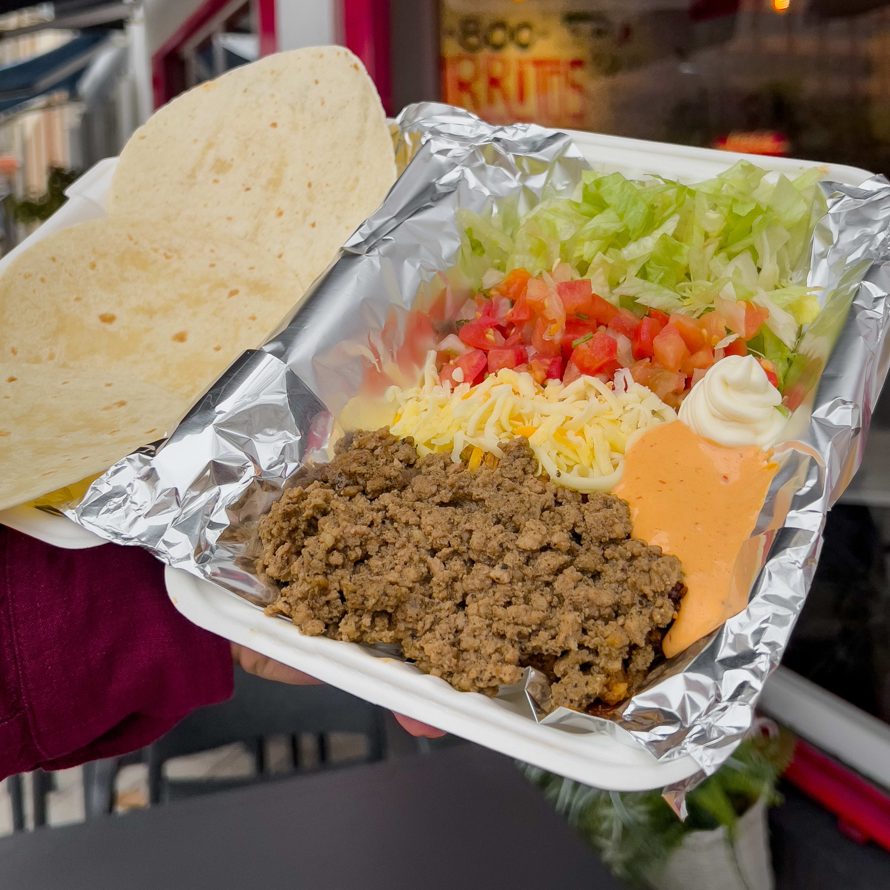 TACOS COMPARTIR CARNE PICADA