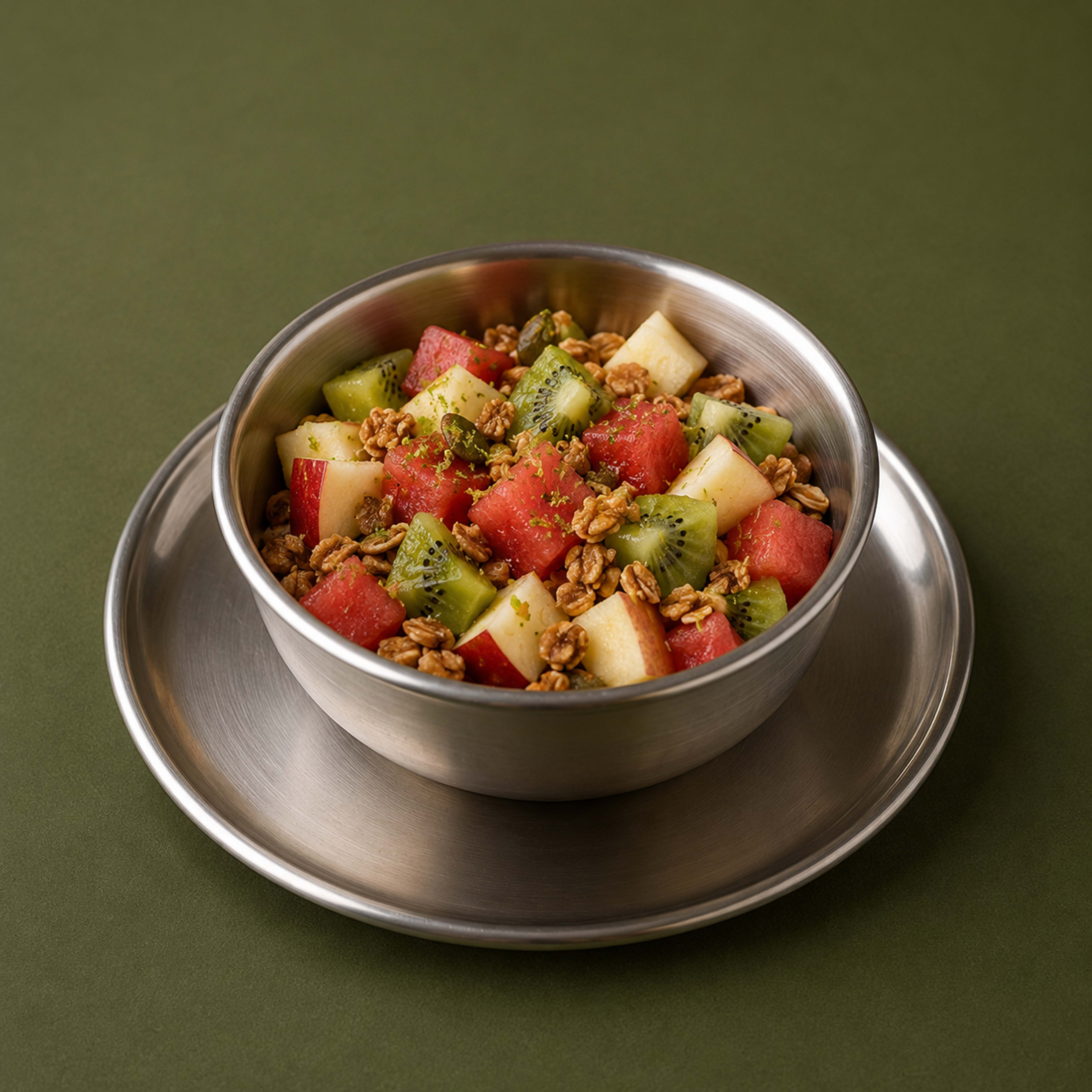 Fruit bowl with lime and granola