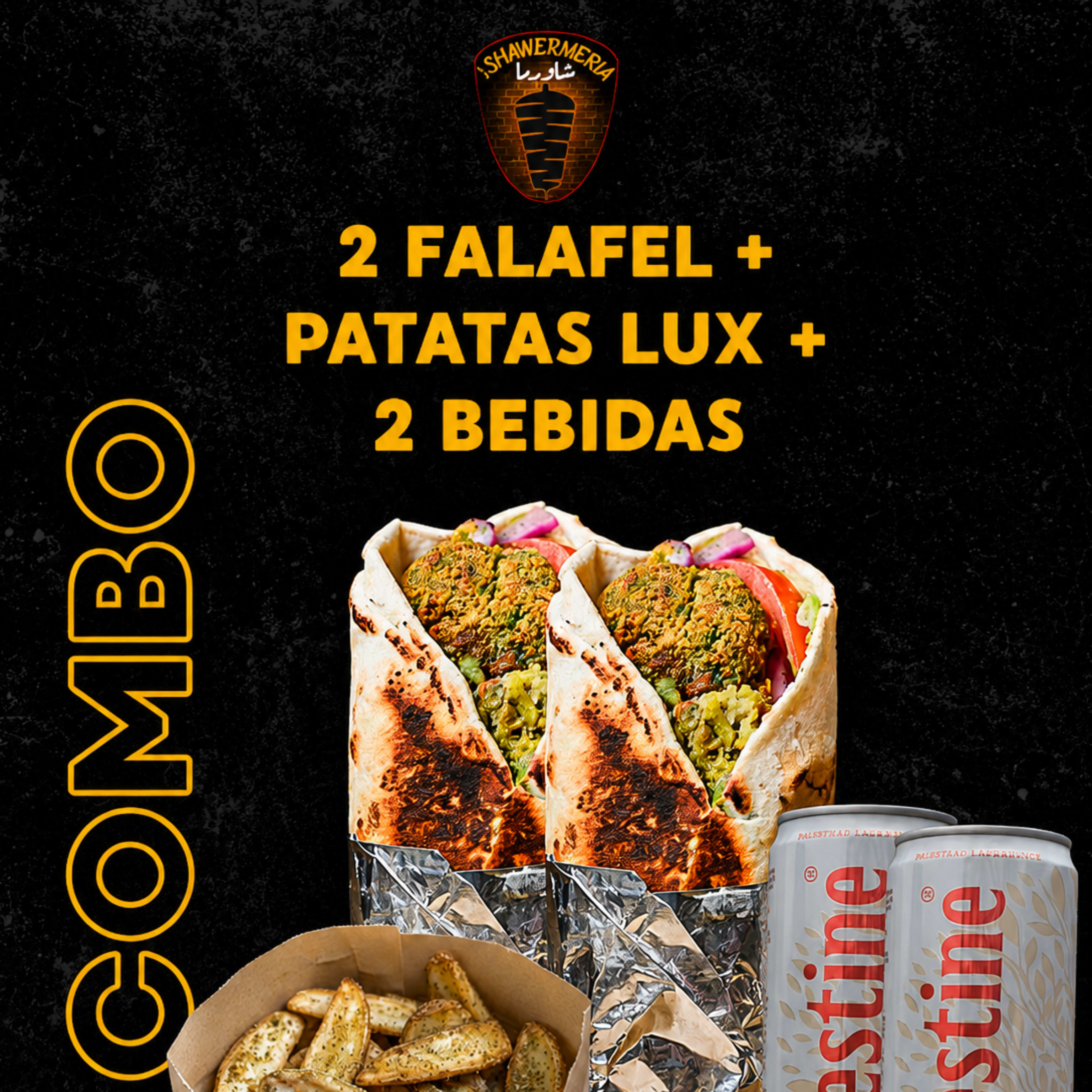 Menú 2 Falafel + Patatas Luxe + 2 Bebida